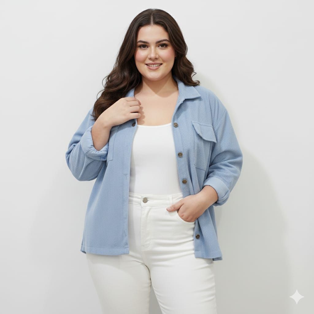 Jual Jumbo outer kemeja jacket wanita Havana corduray ld 120 130 140 cm ...