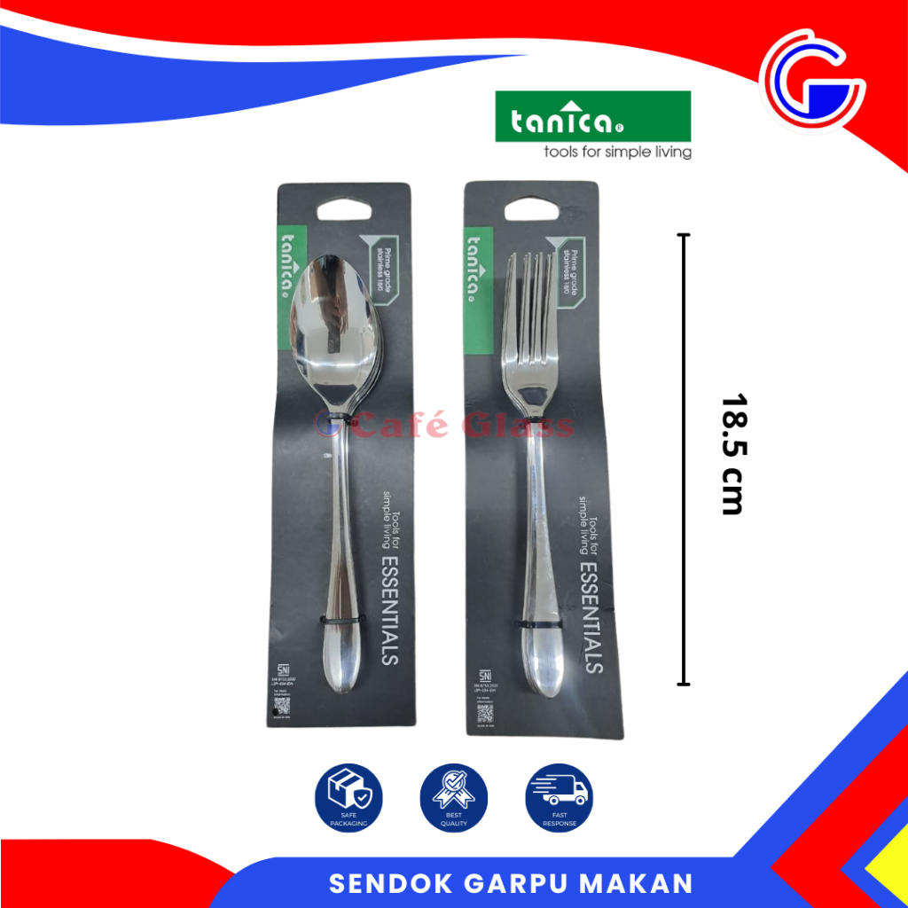 521-03 Natur Menu Spoon - 521-01 Garpu Natur Menu - Sendok Garpu Makan Stainless Steel Tanica
