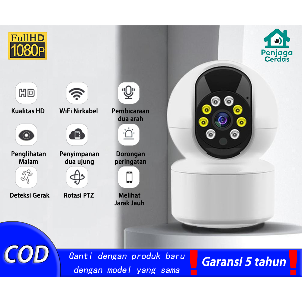 Jual Kamera CCTV PTZ HD 1080P HD Nirkabel WiFi Full Color Night Vision ...