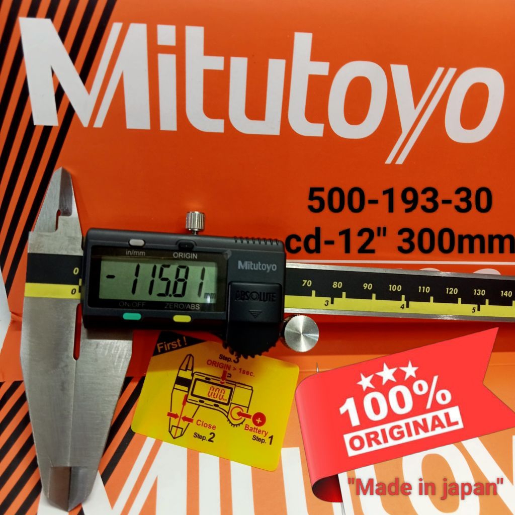 Jual sigmat mitutoyo digital caliper 12inch 0-300mm code 500-193-30 ...
