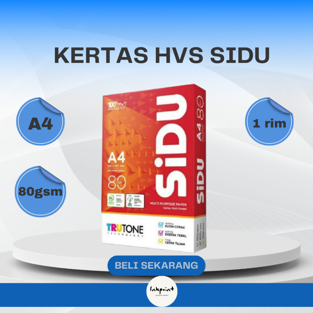Jual Kertas HVS SIDU A4 80gsm (rim) | Shopee Indonesia