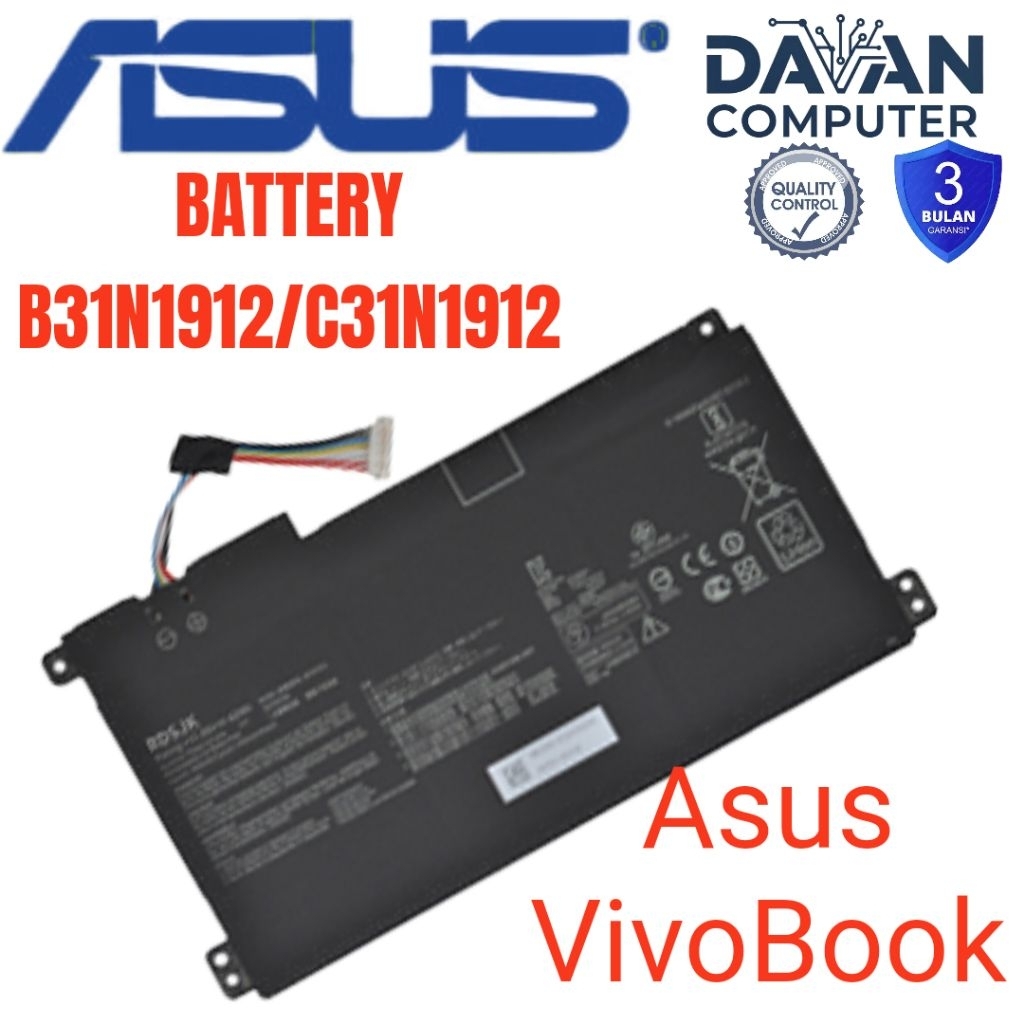 B31N1912 C31N1912 Batterij voor Asus VivoBook Go 14 15 E410 E510 L410 L510 E410KA E410MA E510KA E510MA L410M L510M R522 L410MA L510MA F414MA R522M R522MA L410MA-EB256T E410KA-EB185WS E410KA-EB241WS