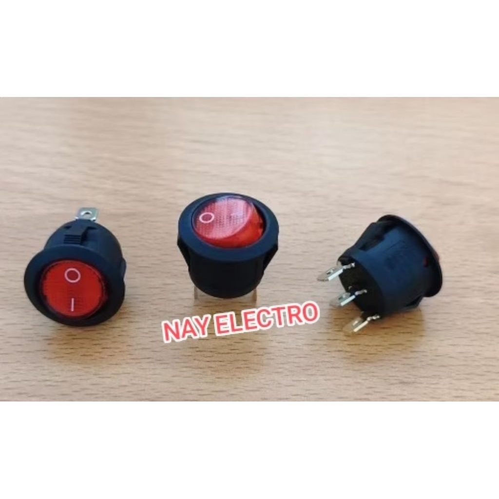Jual SAKLAR SWITCH ON OFF BULAT 3 PIN + LAMPU | Shopee Indonesia