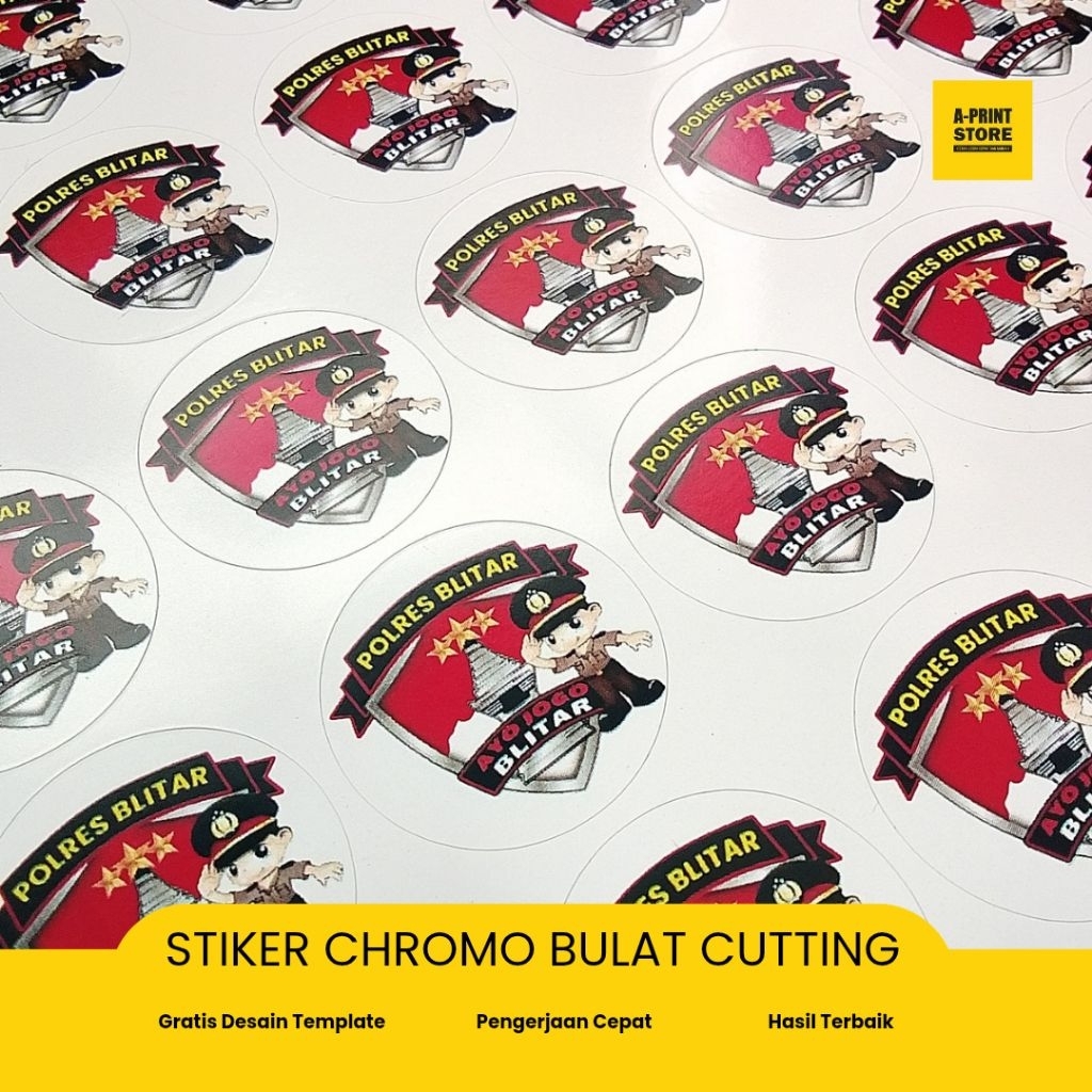 Jual CETAK STIKER CROMO / LABEL BULAT LABEL NAMA LABEL MAKANAN TOPLES ...