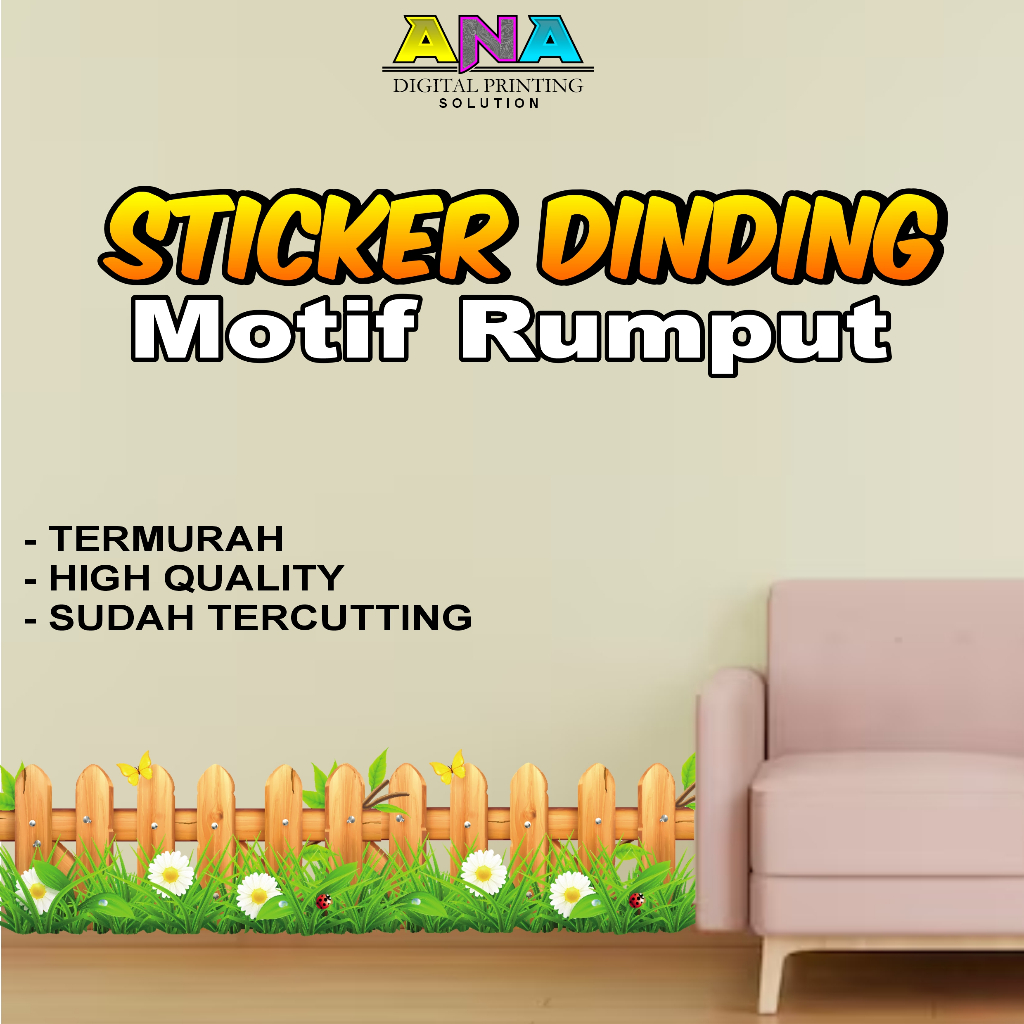 Jual Sticker dinding motif pagar / STIKER RUMPUT / STIKER DINDING PAGAR ...