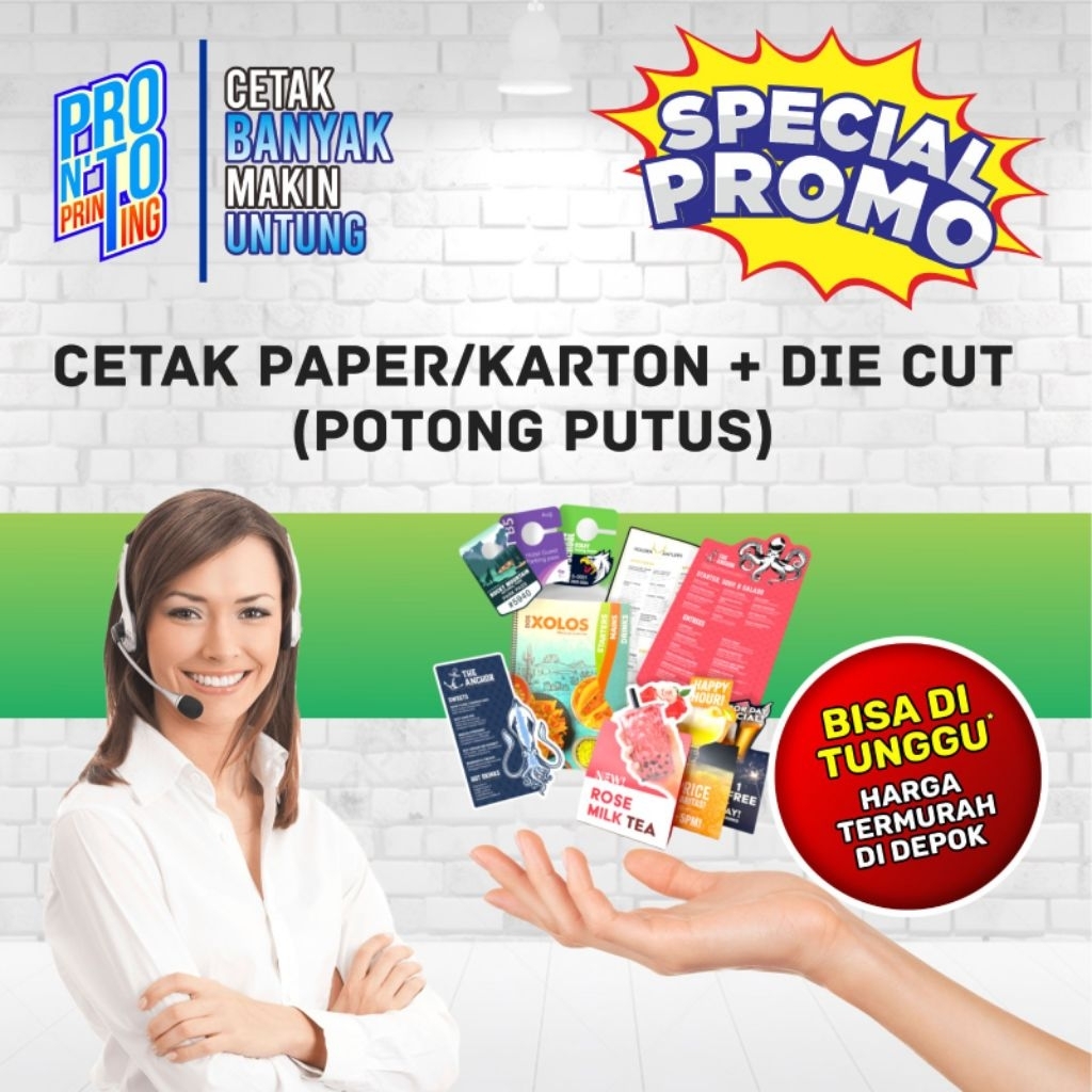 Jual Pronto Printing Die cut stiker / art paper / art carton potong ...