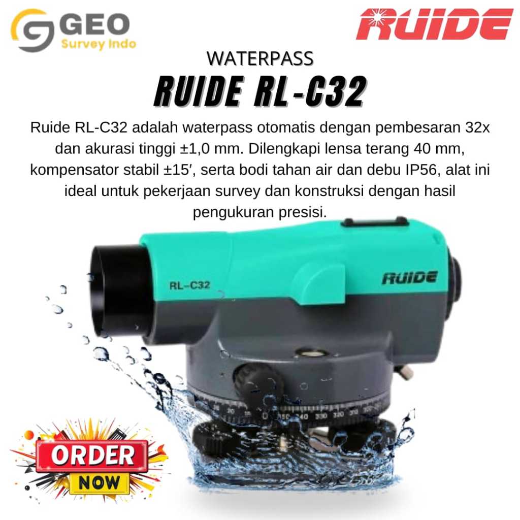 Jual Automatic Level Ruide RL-C32 Baru Lengkap 32X IP56 | Shopee Indonesia
