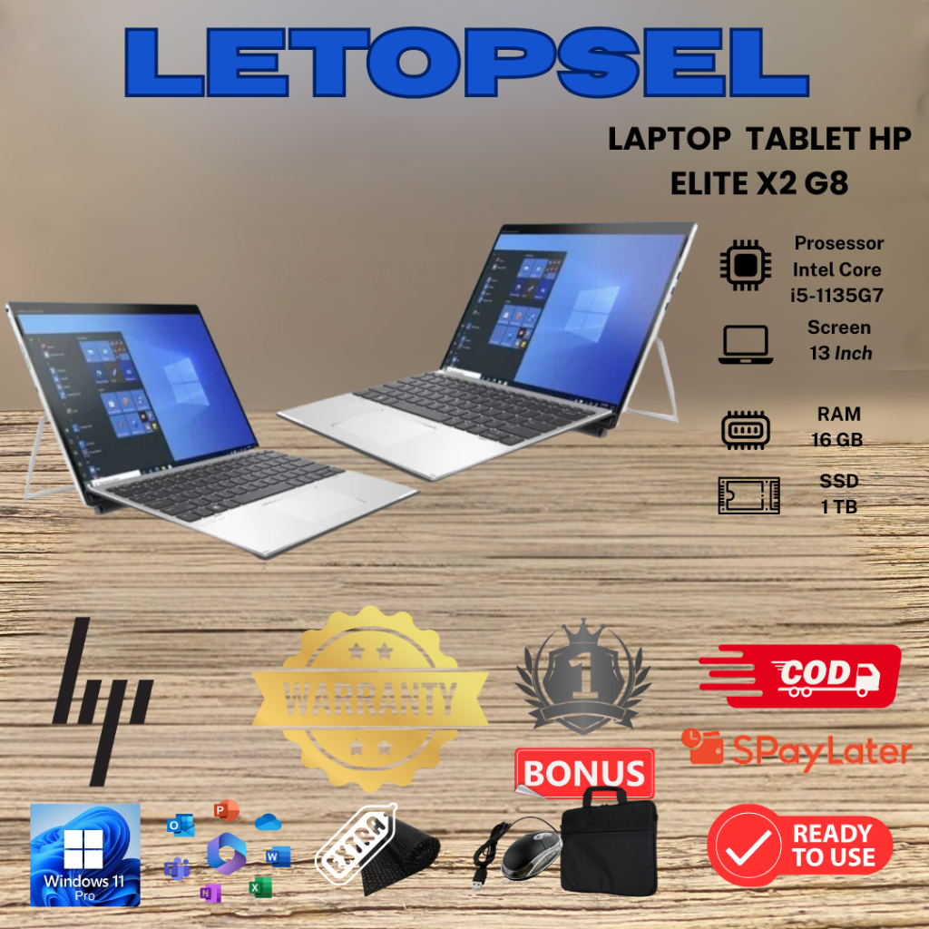 Jual LAPTOP TABLET HP ELITE X2 G8 Core i5 Gen11 2in1 RAM 16GB