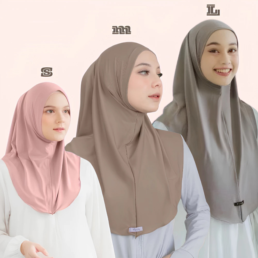Disa Hijab - (S M L) Bergo Malay Hamidah Non Pet Jersey