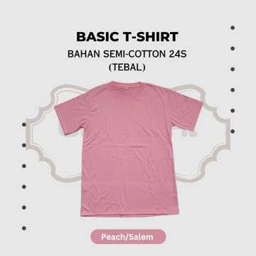 Tebal Kaos Polos Pria Wanita Lengan Pendek Semi Cotton 24s Premium Reguler Fit Dewasa Lembut
