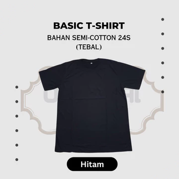Tebal Kaos Polos Pria Wanita Lengan Pendek Semi Cotton 24s Premium Reguler Fit Dewasa Lembut