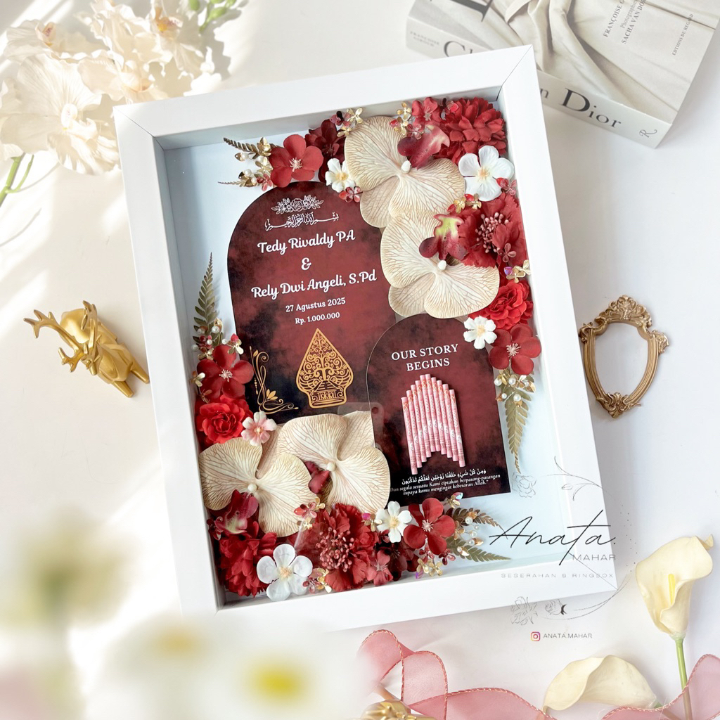Jual mahar pernikahan /frame mahar / frame 3D / mahar custom / mahar ...