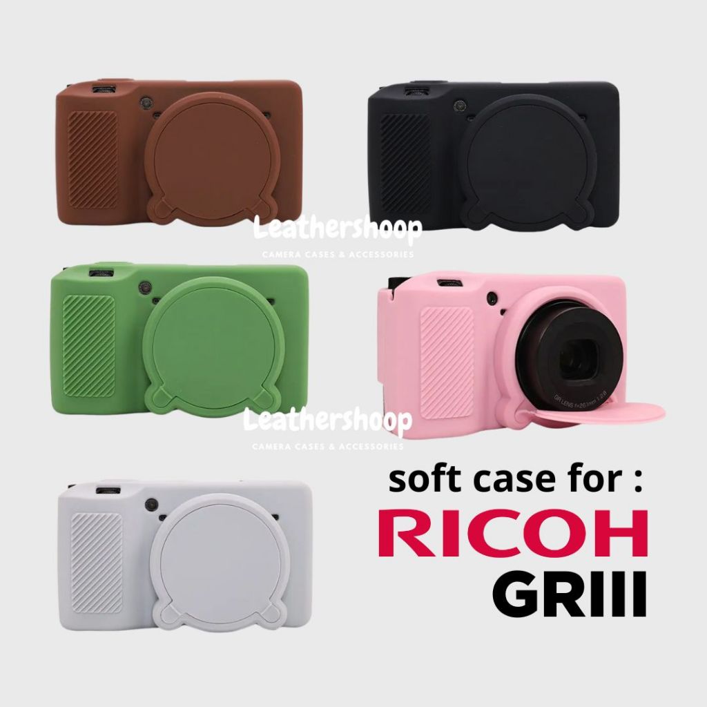 Custodia In Silicone Per Ricoh GRIII/GRIIIx/GR3/GR3X – Con Protezione Schermo In Vetro 2pz, Cover Hot Shoe E Coprilente Regolabile