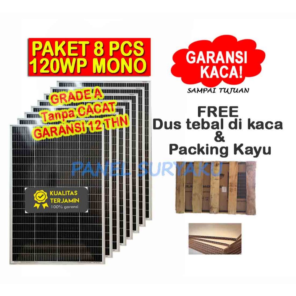 Jual Paket 6pcs Solar Cell 120wp Mono Solar Panel Surya 120wp Mono FREE ...