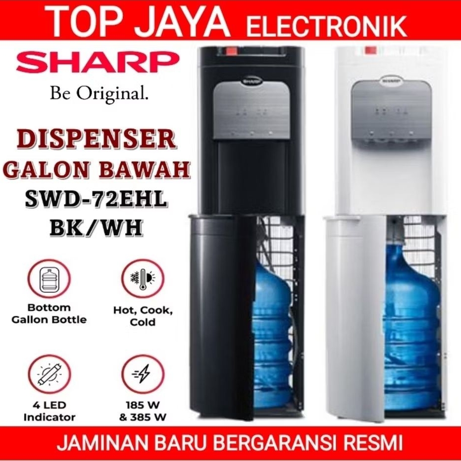 Jual DISPENSER SHARP GALON BAWAH SWD-72EHL-WH/BK NEW SERIES BARU ...