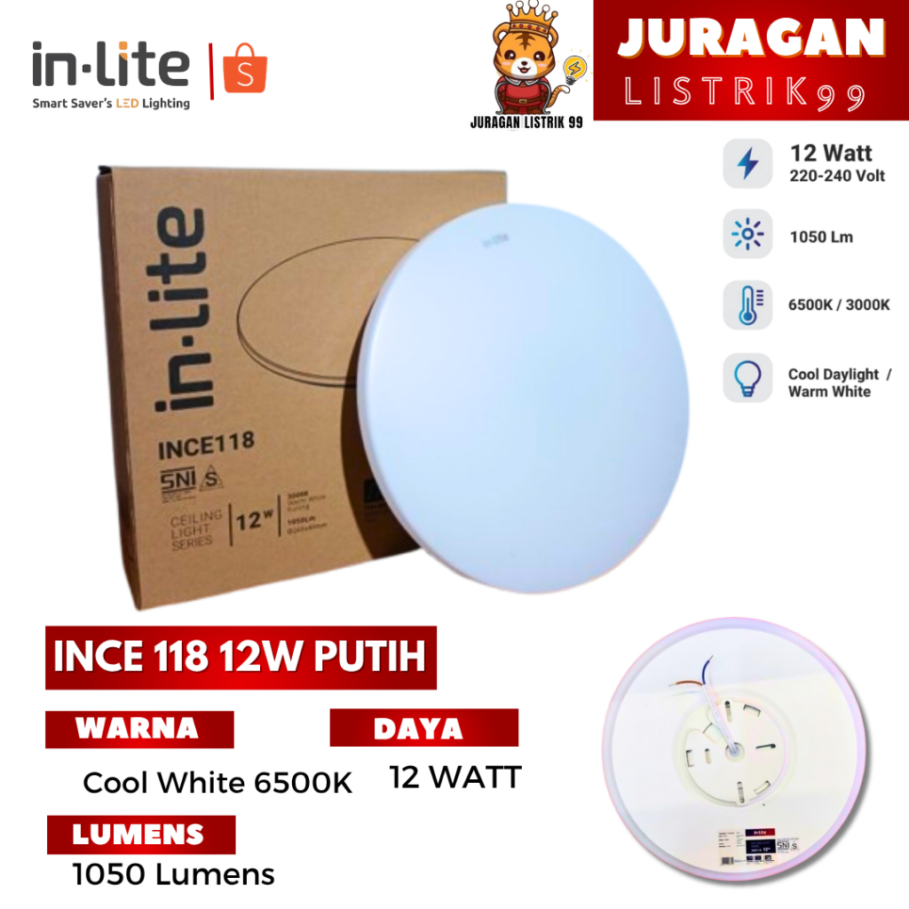Jual INLITE Lampu Ceiling Light LED INCE118 - 12 watt Lampu Baret ...