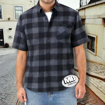 Kemeja Flanel Lengan Pendek Pria Dewasa Kualitas M XXXL