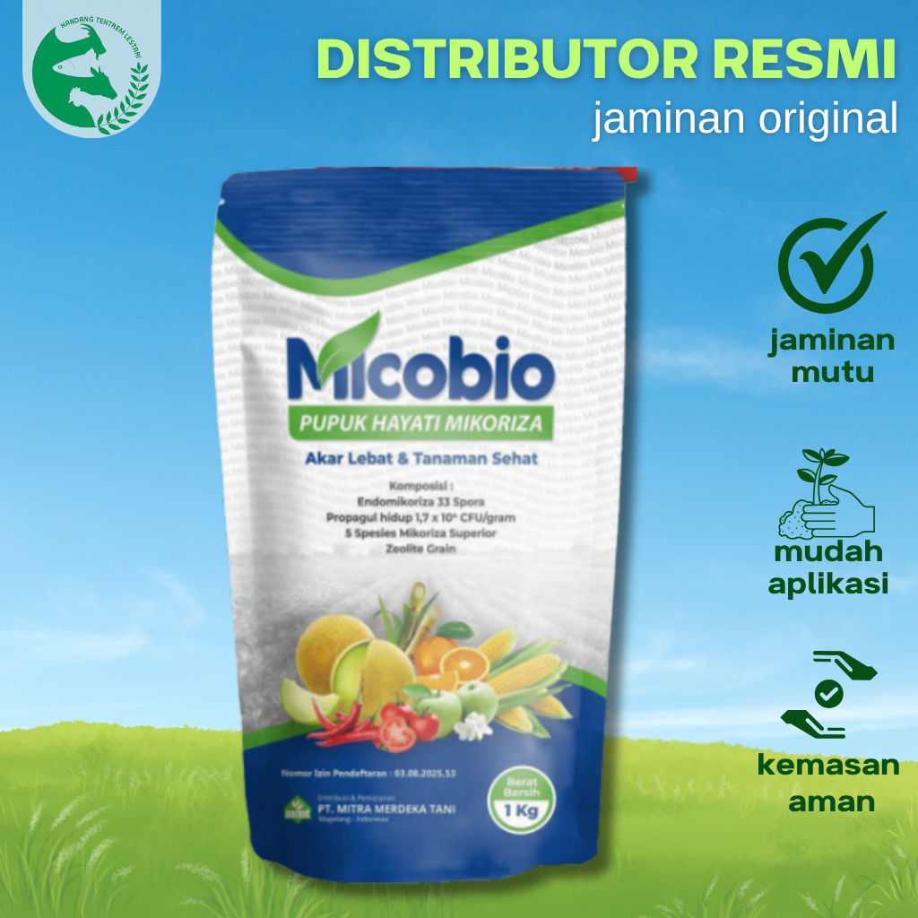 Mikoriza Micobio 1Kg Pupuk Nutrisi Hayati Akar Lebat Lahan Subur Tanaman Sehat Panen Melimpah MMT