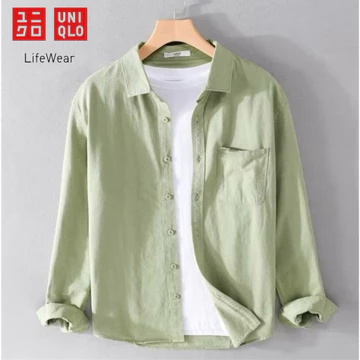 Kemeja Putih Uniqlo Pria Lengan Panjang Slim Fit