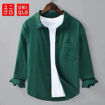Kemeja Putih Uniqlo Pria Lengan Panjang Slim Fit
