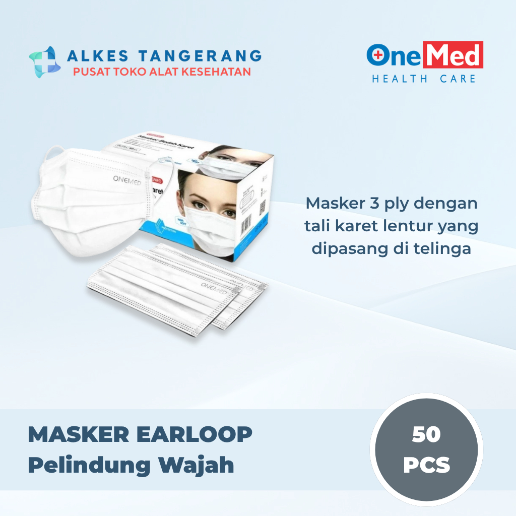 Jual Onemed Masker Earloop 3ply Isi 50 Pcs Per Box | Shopee Indonesia