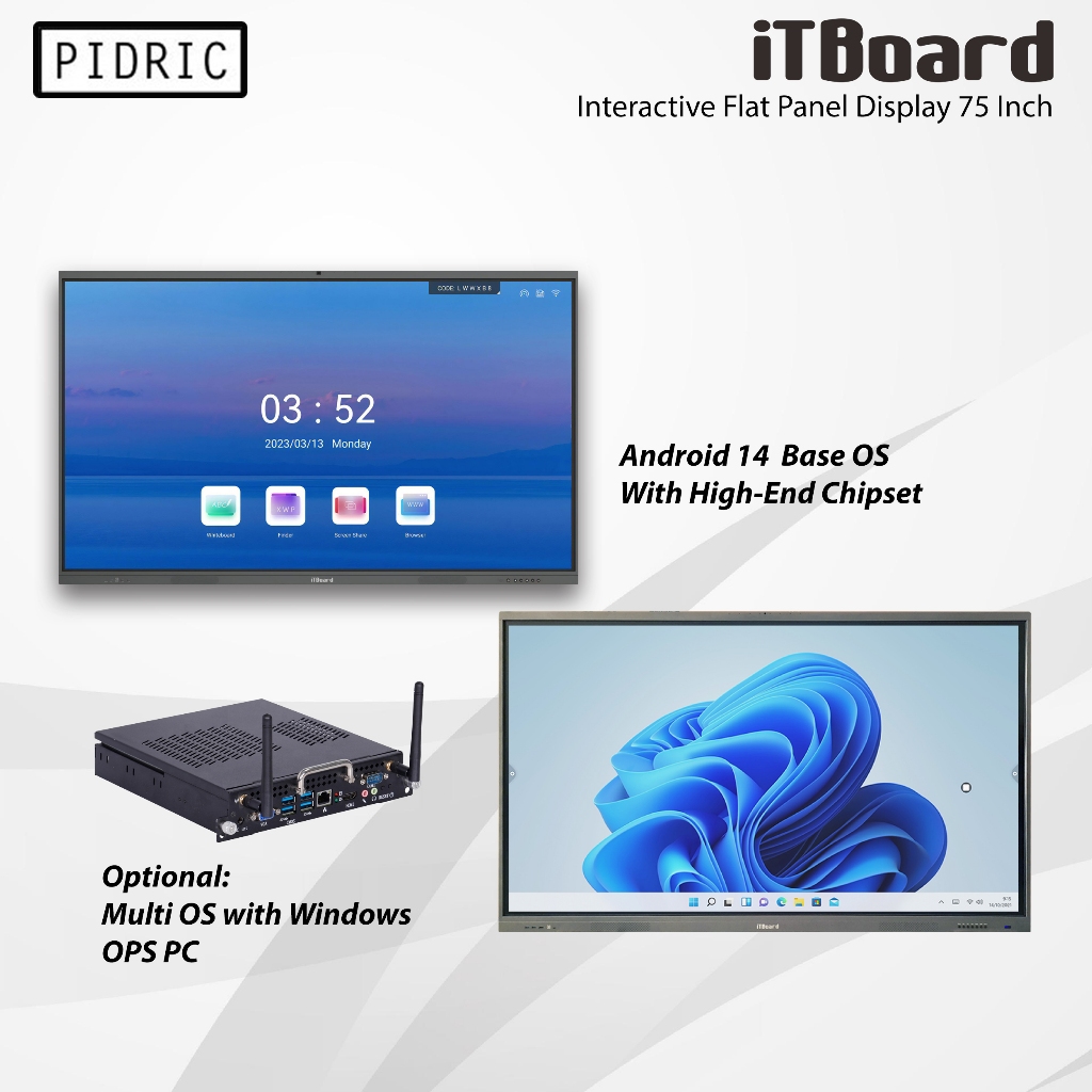 Jual iTBoard Interactive Flat Panel Display 75 Inch Smart Board ...