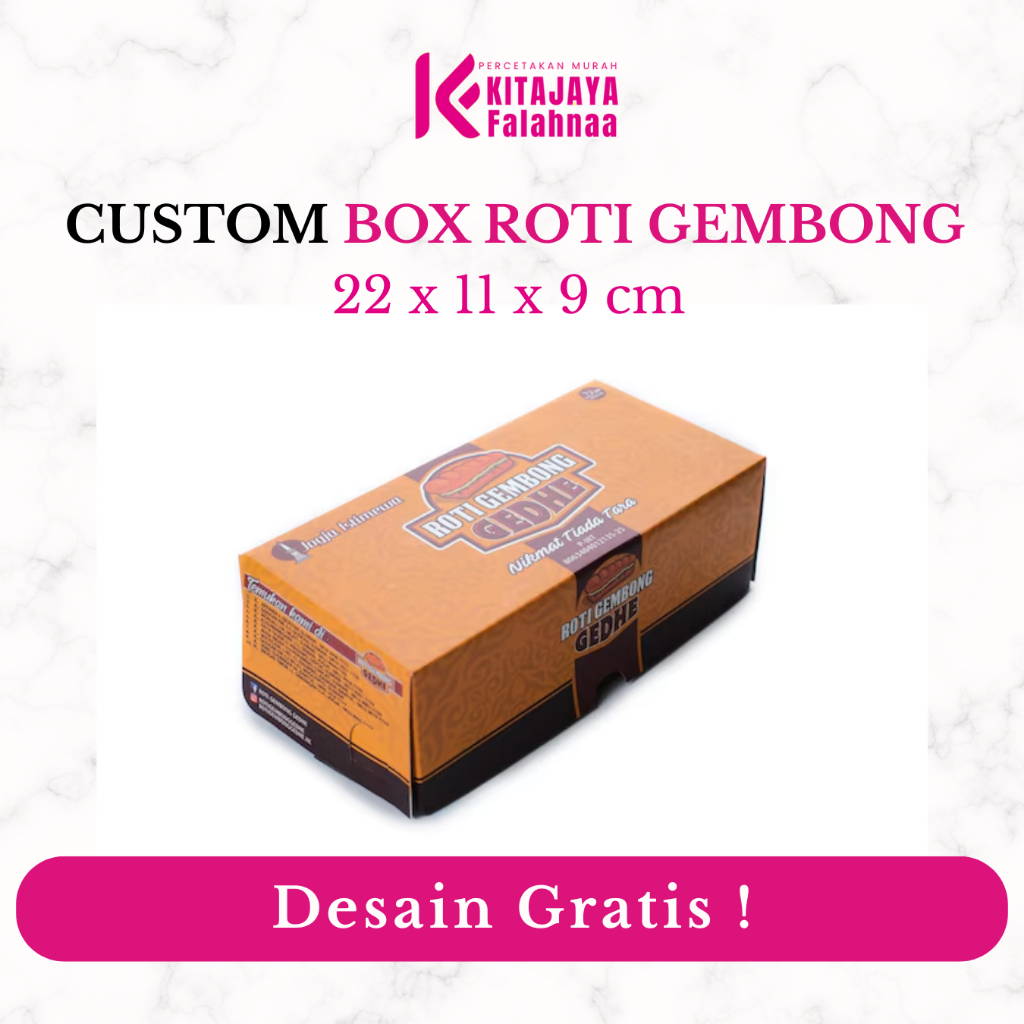 Jual (FREE DESAIN) CUSTOM BOX ROTI GEMBONG 22x11x9 | 21x10x8 | Shopee ...