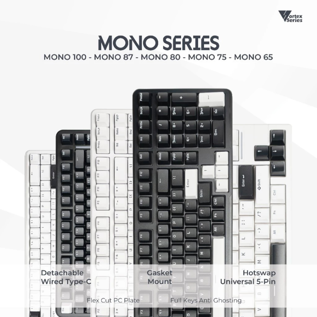 Jual Vortexseries MONO SERIES V2 Gasket Mount Mechanical Keyboard 65 75 ...