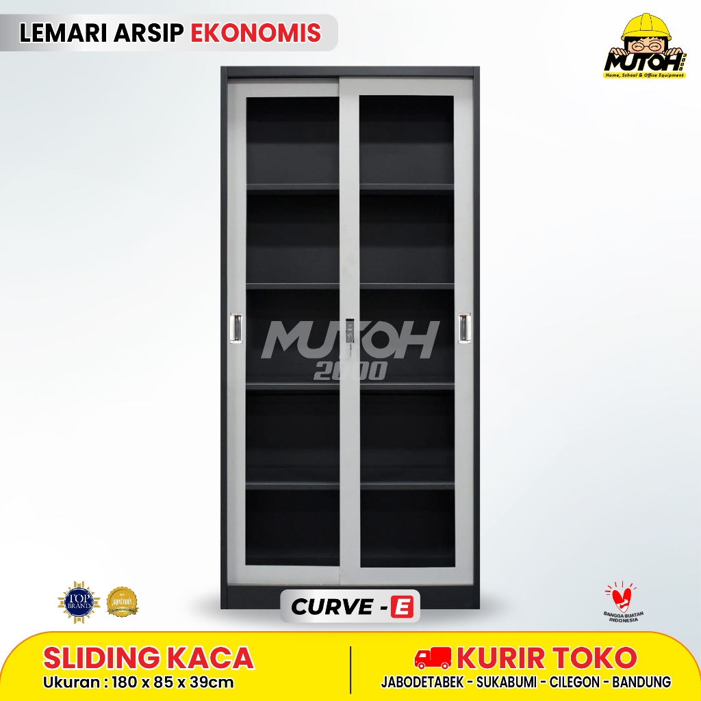 Jual MUTOH CURVE E | LEMARI ARSIP BESI 2 PINTU SLIDING KACA WARNA TWO ...