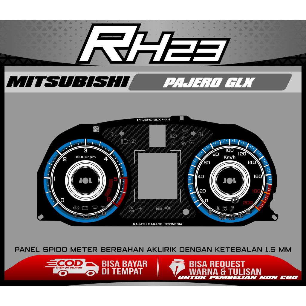 Jual PAPAN SPEEDOMETER COSTUM MITSUBISHI PAJERO GLX | Shopee Indonesia