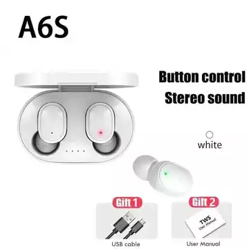 Handsfree Bluetooth A6s TWS Portable Headset Hf BT Wireless Sport In Earphone With Microphone