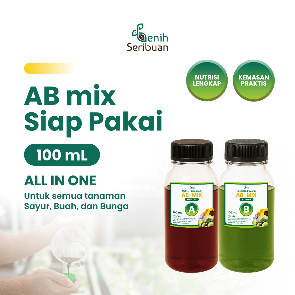 Benih Seribuan - AB Mix All-in-One Nutrisi Hidroponik 100 ml