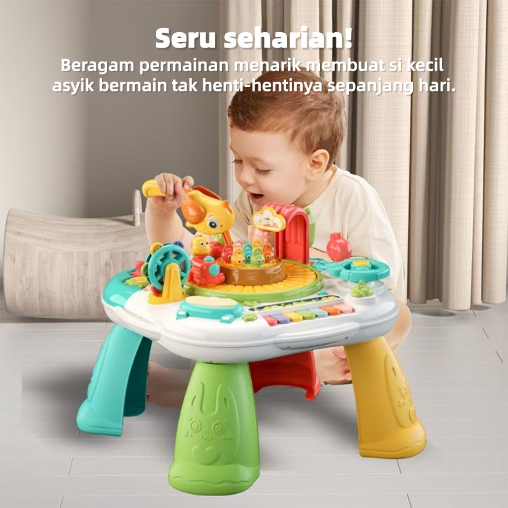 meja musik bayi edukatif multifungsi warna warni menarik