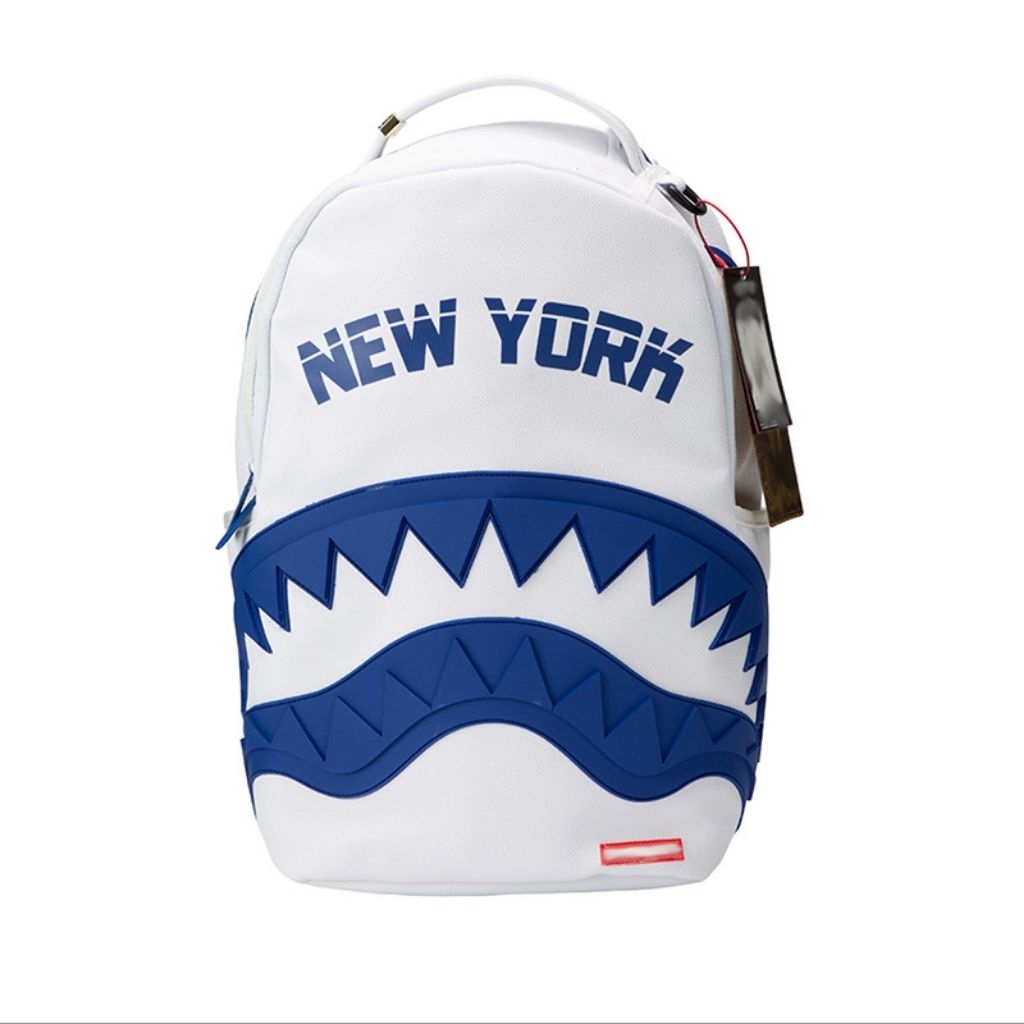 Jual SPRAYGROUND SHARK PVC LEATHER BACKPACK WHITE | Shopee Indonesia