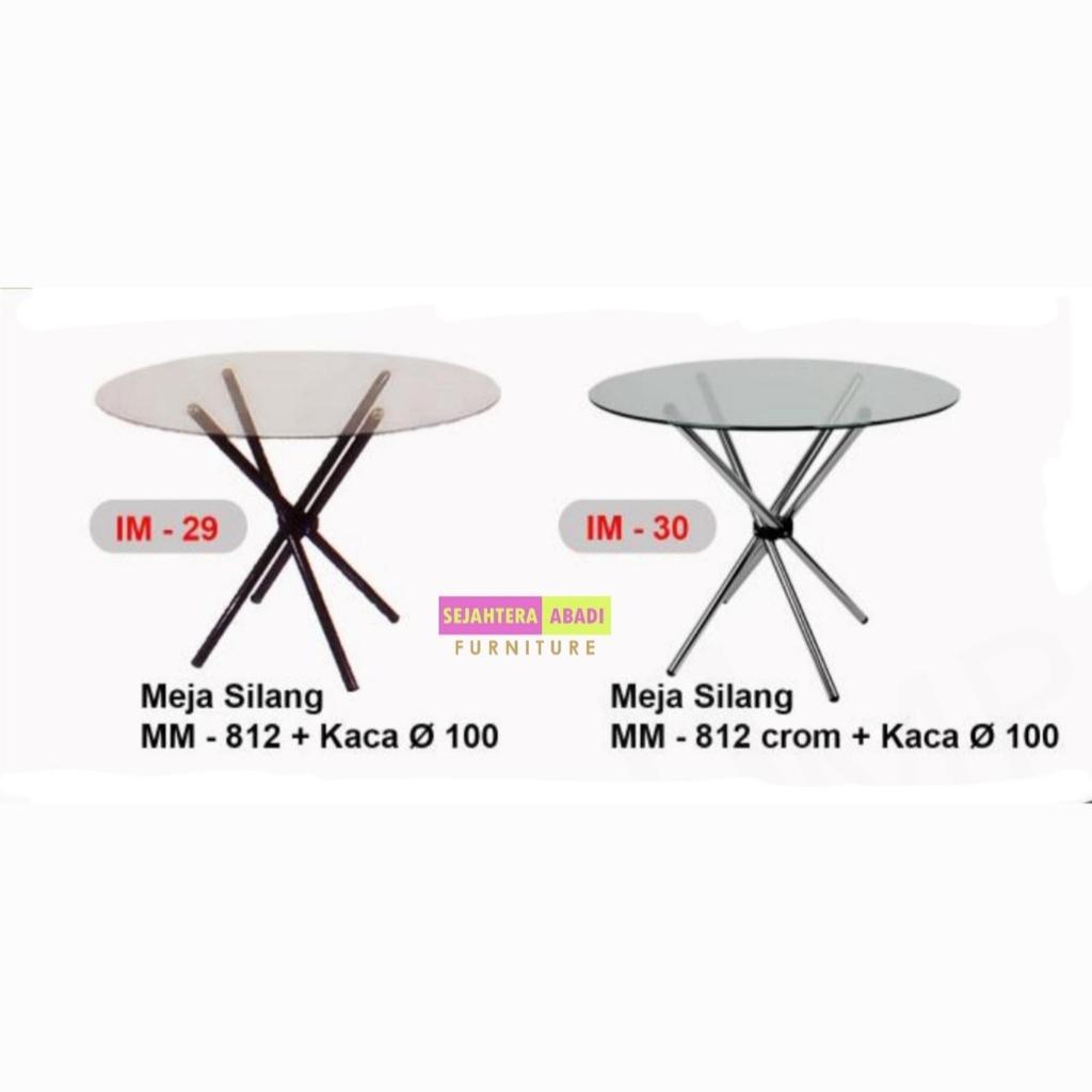 Jual Meja bulat kaca meja makan kaca meja serbaguna im3930 meja cafe ...