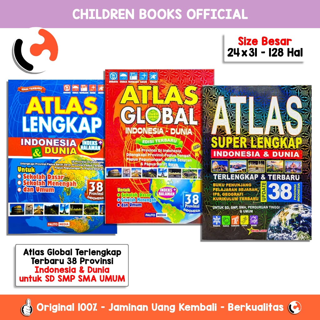 Jual Buku Atlas 38 Provinsi Edisi Terbaru / Atlas Lengkap Indonesia Dan ...