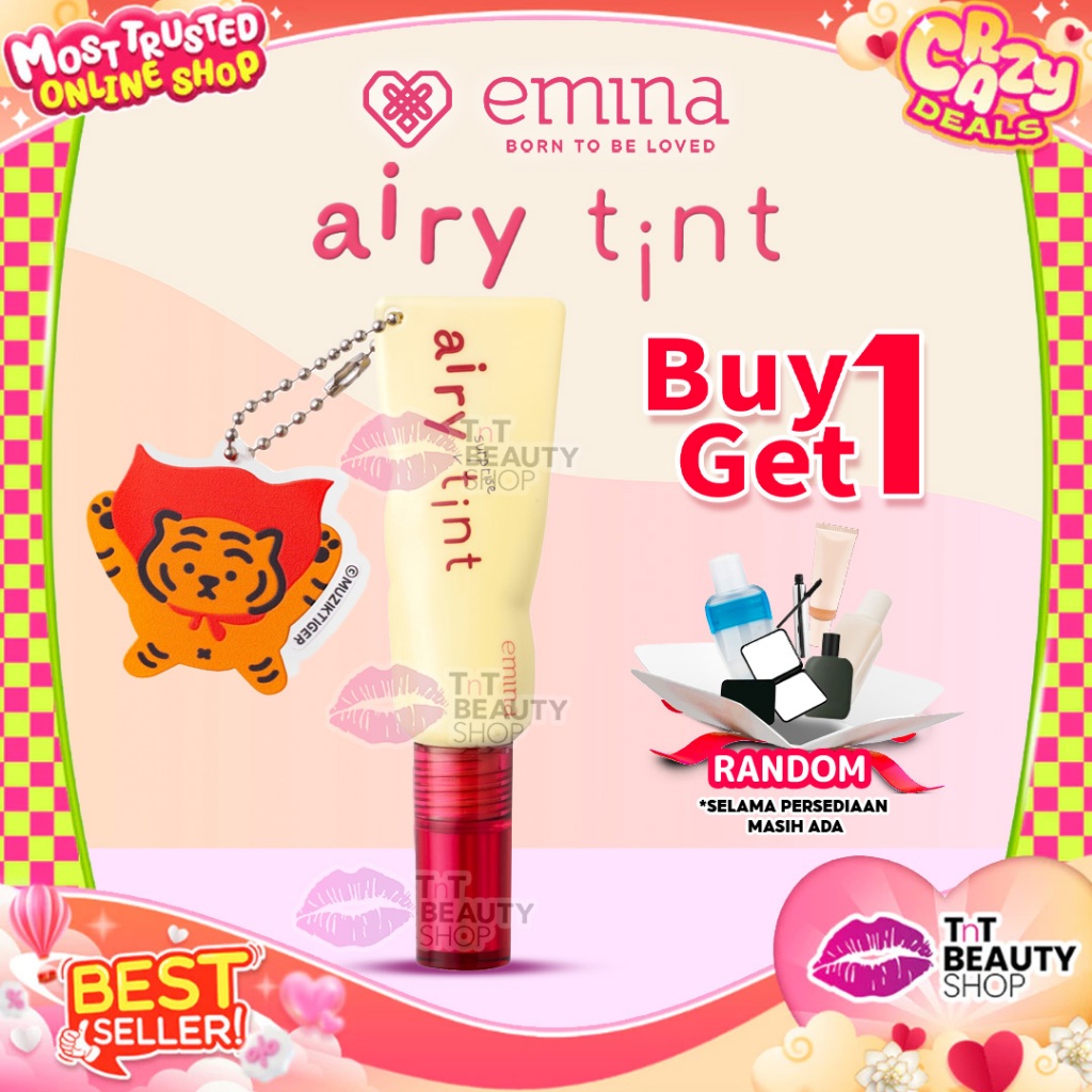 Jual Emina Airy Surprise Tint Collaboration 3g + Keychain Emina X Muzik ...