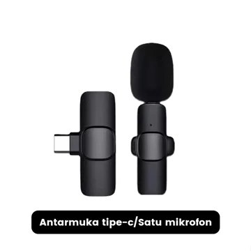 DJDMax Wireless Clip On Microphone Premium K9 Mini Mic Untuk Camera Smartphone Vlog Mic Clip On