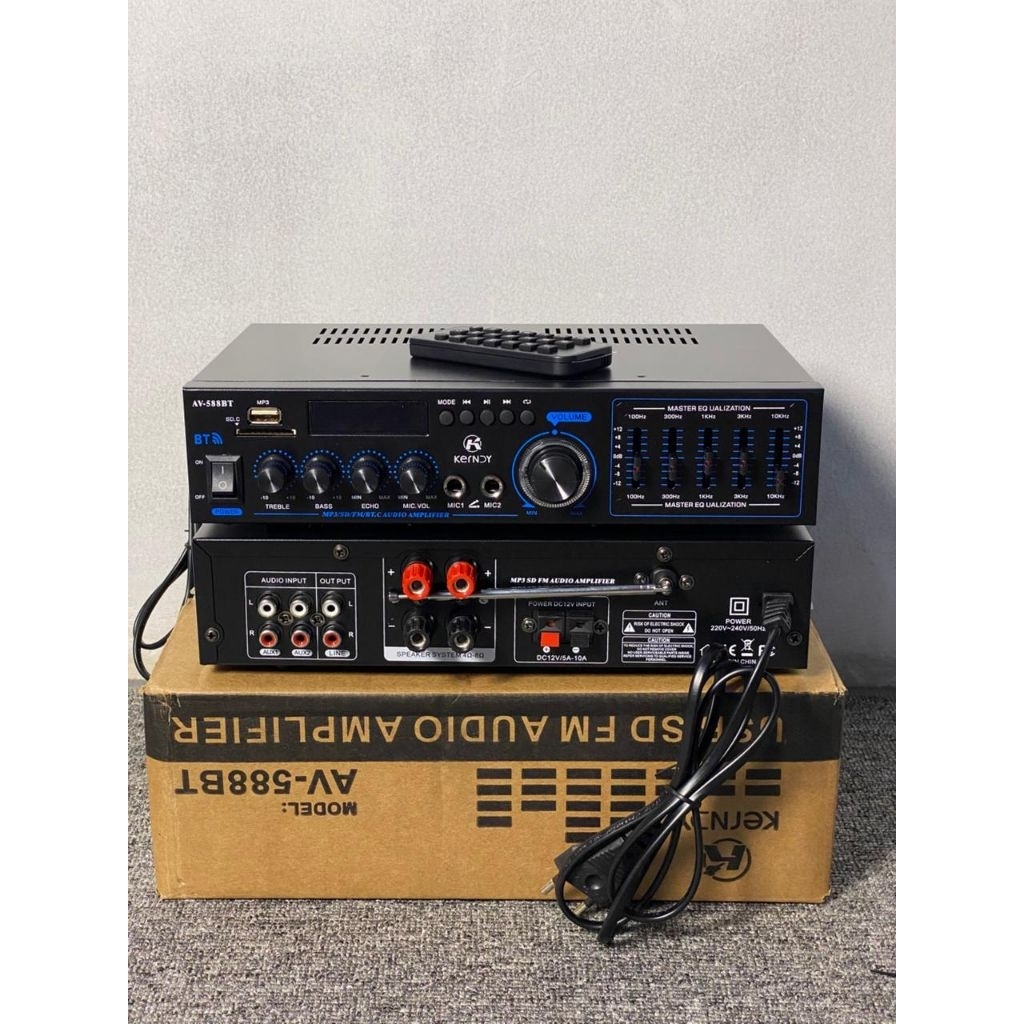 Jual Kendy AV-588BT USB SD FM Audio Amplifier Bluetooth - Power ...