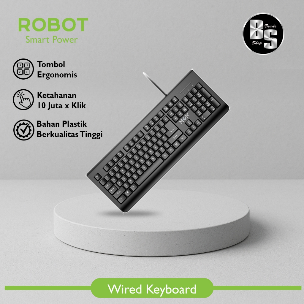 Jual Keyboard Robot RK20 Portable Office Wired Keyboard Ultra Thin ...