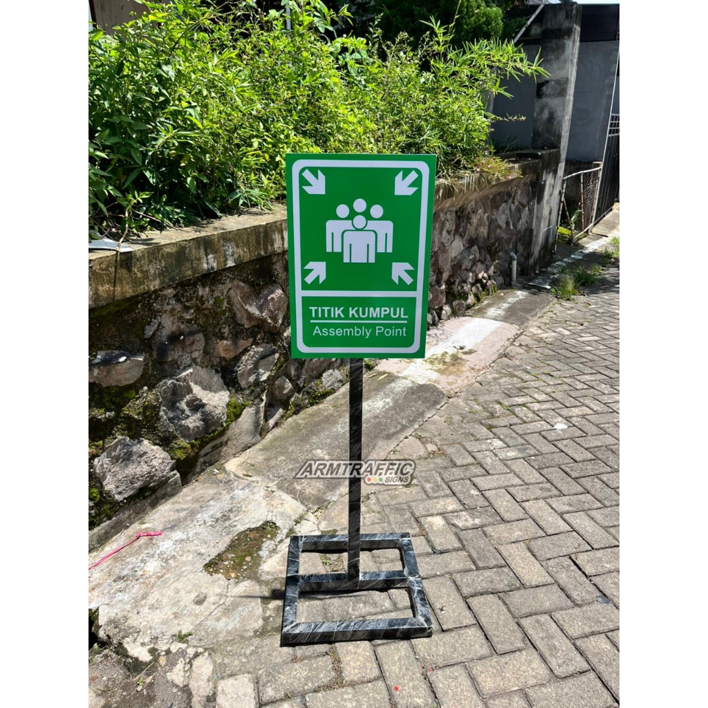 Jual SIGN RAMBU TITIK KUMPUL 35 X 50 CM | TIANG 120 X 40 X 40 CM ...