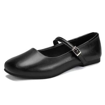 IKUNKA Sepatu Mary Jane Wanita Flatshoes Korean Style Santai Kerja Slip On Ballerina Casual