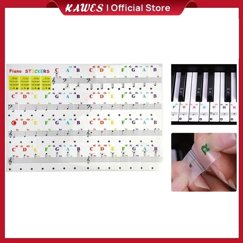Jual KAWES Sticker Tuts Piano Keyboard/Stiker Label Piano Warna/Sticker ...