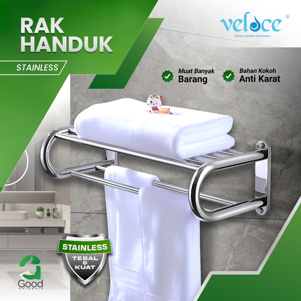 Jual Rak Kamar Mandi Gantungan Handuk Susun Stainless Tebal Anti Karat ...