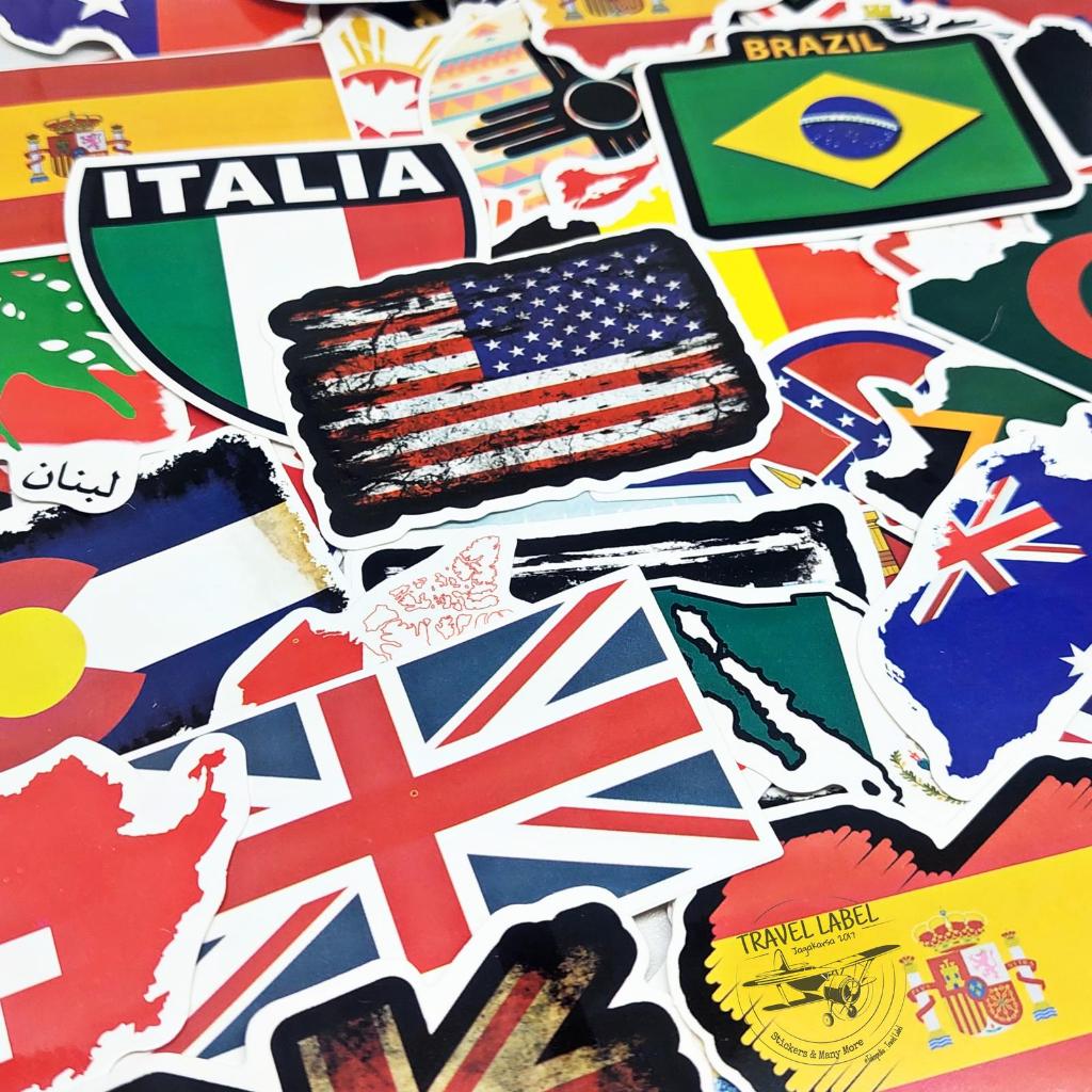 Jual Stiker Koper 1 set 50 Pcs Motif Lambang Negara Bendera Traveling ...