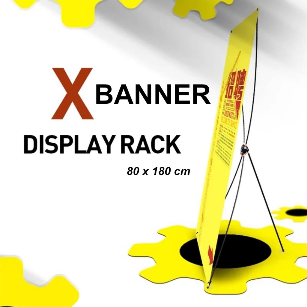 Jual Rangka X Banner Frame Standing Display Bow Stand Ad Poster / stand ...