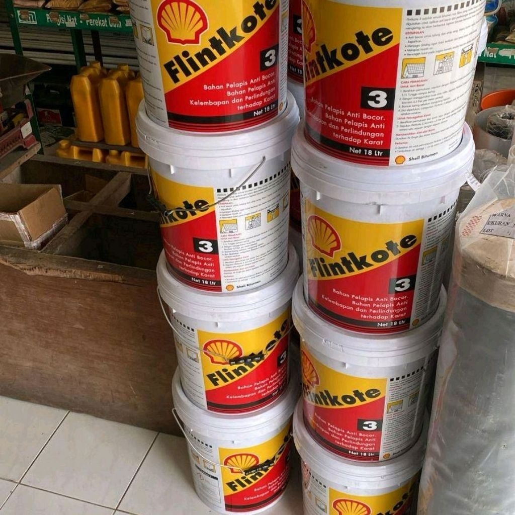 Jual Aspal cair Shell Flintkote No. 3 isi 18lt plinkut primer membran ...