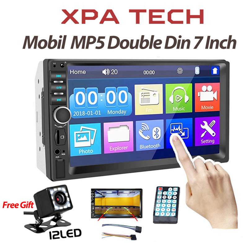 Jual Mobil MP5 Double Din 7 Inch 7018 Bluetooth Audio Car MP3 Player In ...