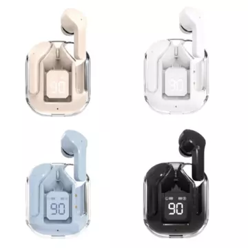 HA Headset TWS Hifi V8 Earphone Handsfree Keren Transparan Bening Bluetooth Wireless Air31