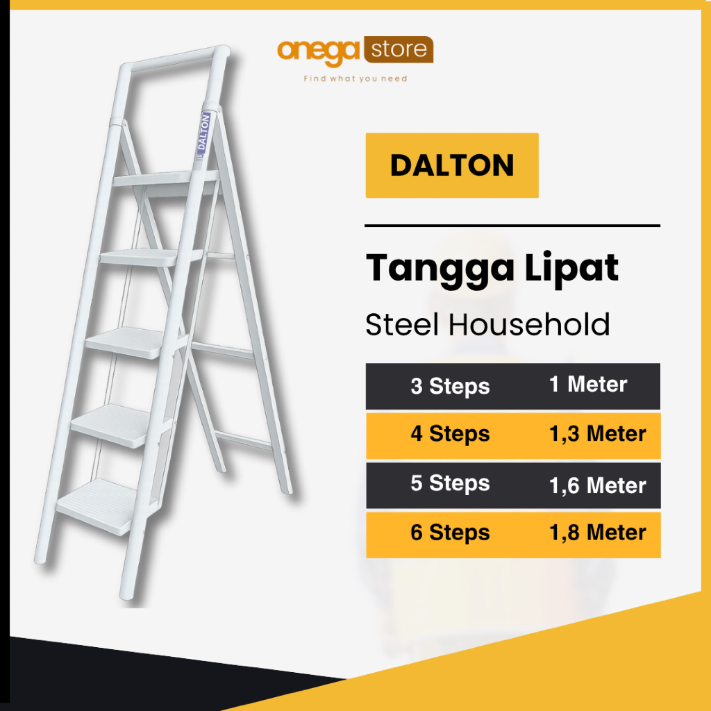 Product image Dalton Tangga Lipat Household Aluminium Besi Rumah Dapur Gudang Multifungsi 3 4 5 6 Step 1  meter